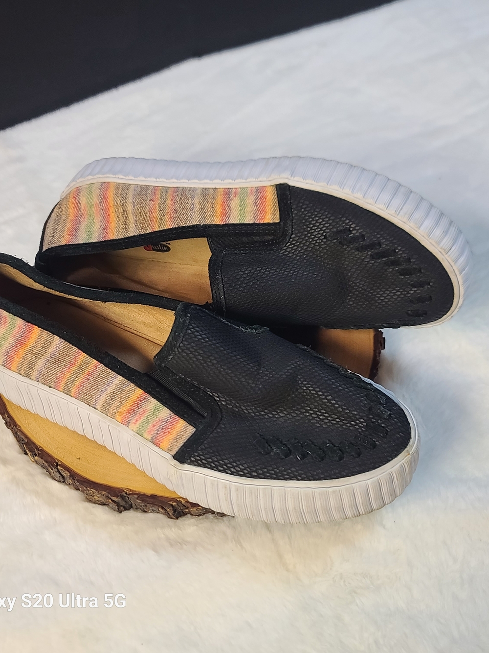 Reba By Justin Black Slip-On Women’s Casual Shoes with Multicolor Accent